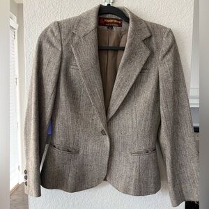 PBDi Peabody House Women's Equestrian Wool Tweed Blazer S 5/6 Made In Romania